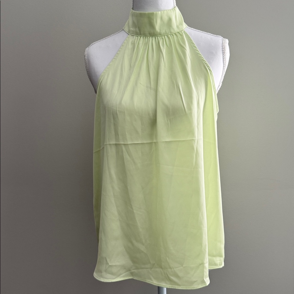 Express Lime Green Silk Like Halter Top Size S